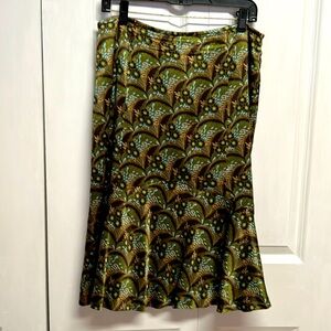 Ann Taylor Loft Multi Color Floral Print Satin Silk Mermaid Skirt Size 10